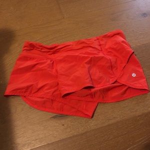 Orange Lululemon speed short
